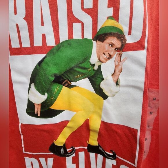 Nwt Raised by Elves Will Ferrell Buddy Elf T Shirt NWT, Sizes M, L, XL - Picture 3 of 5